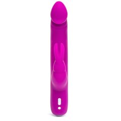   Happyrabbit Realistic Slim - vodotesný, dobíjací vibrátor s tyčinkou (fialový)
