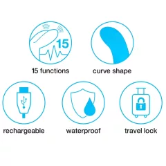   Happyrabbit Curve Slim - vibrátor s výbežkom na klitoris - vodeodolný - ružový