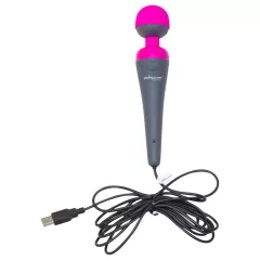   PalmPower Wand - masážny vibrátor s powerbankou - ružovo-sivý