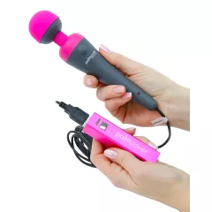   PalmPower Wand - masážny vibrátor s powerbankou - ružovo-sivý