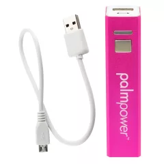   PalmPower Wand - masážny vibrátor s powerbankou - ružovo-sivý