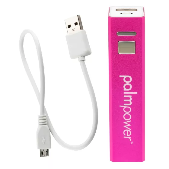 PalmPower Wand - masážny vibrátor s powerbankou - ružovo-sivý