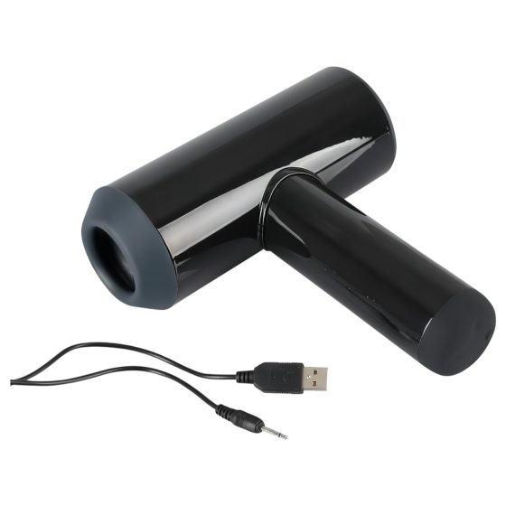 Rebel - pánsky masturbátor - pohyblivý vibrátor - čierny, akumulátorový