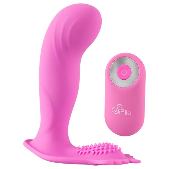 SMILE G-Spot Nohavičky - nabíjateľný, rádiový pripínací vibrátor (ružová)