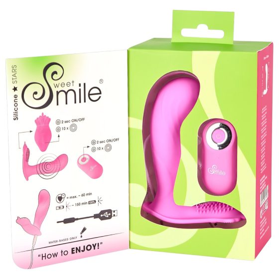 SMILE G-Spot Nohavičky - nabíjateľný, rádiový pripínací vibrátor (ružová)
