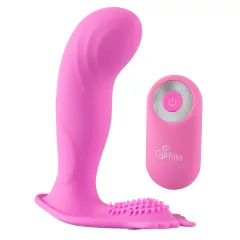   SMILE - pripínací vibrátor na G bod - nabíjateľný, ovládač - ružový