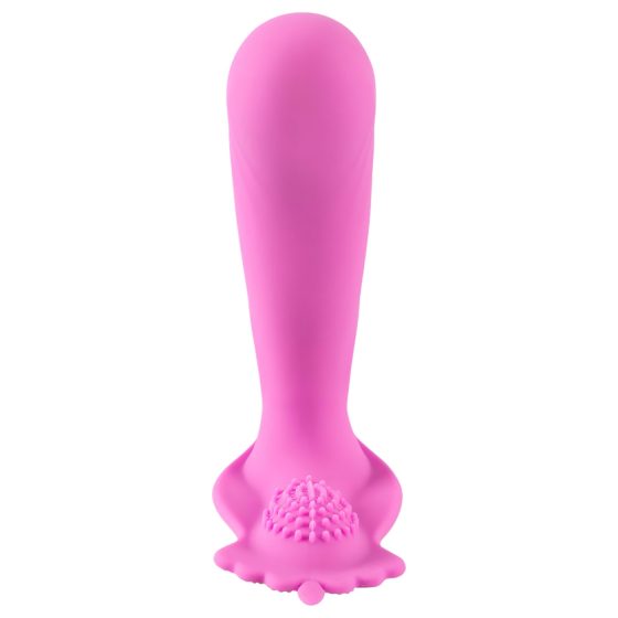SMILE G-Spot Nohavičky - nabíjateľný, rádiový pripínací vibrátor (ružová)