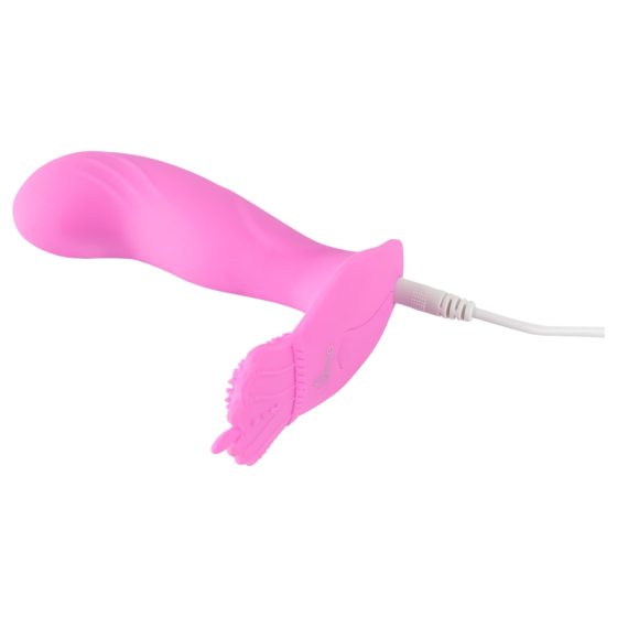 SMILE G-Spot Nohavičky - nabíjateľný, rádiový pripínací vibrátor (ružová)