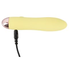   Cuties Mini Yellow - nabíjací silikónový tyčový vibrátor (žltý)