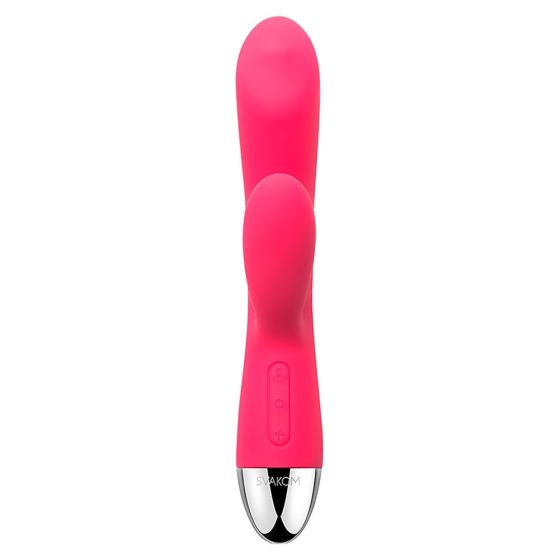 Svakom Trysta - vodotesný vibrátor s ramienkom na klitoris a pohyblivými guličkami (červený)