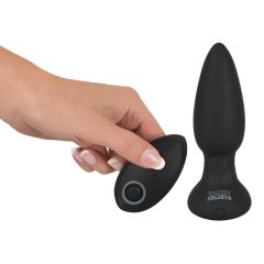   Black Velvets Remote Controlled Silicone Vibrating Plug - nabíjací análny kolík na diaľkové ovládanie (čierny)