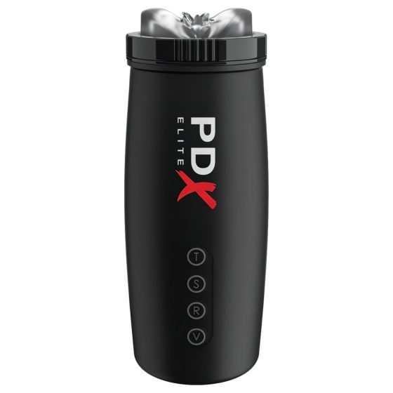 PDX Elite Moto Bator 2 - sací, pohyblivý umelý vagína (čierna)
