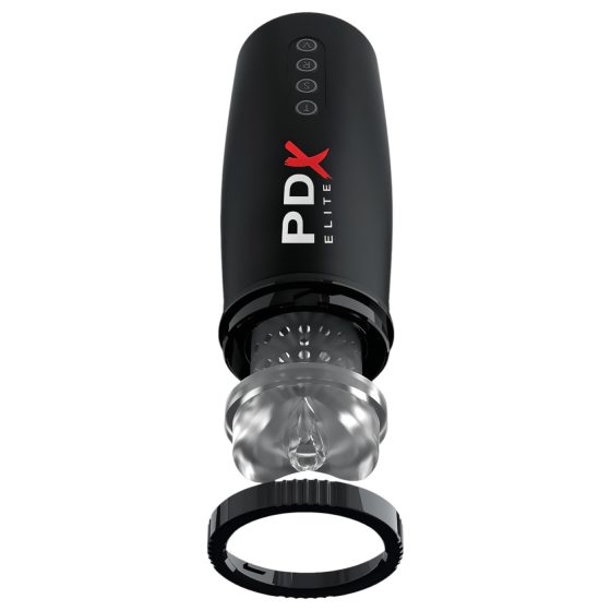PDX Elite Moto Bator 2 - sací, pohyblivý umelý vagína (čierna)