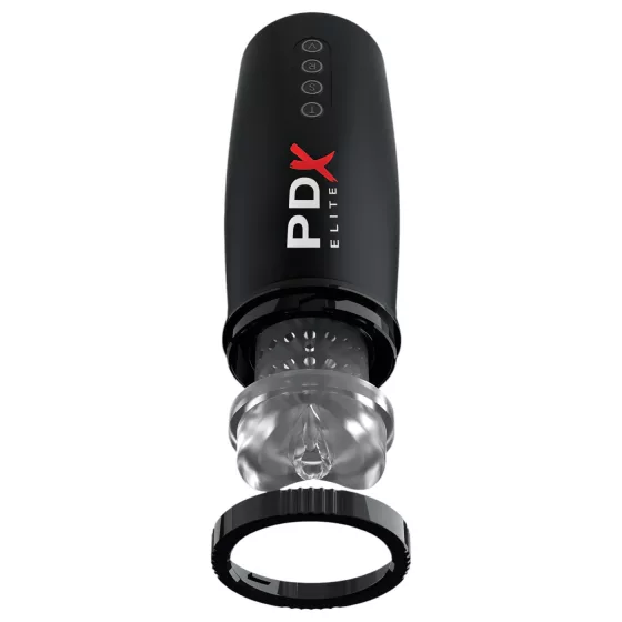 PDX Elite Moto Bator 2 - masturbátor s pohybom hore-dole a saním - čierny