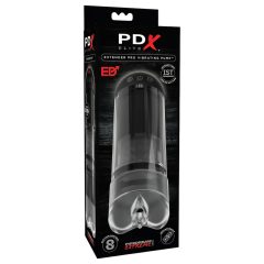   PDX Elite Extender Pro - nabíjateľný sací-vibračný umelý vagína (čierna)