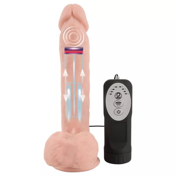 Medical Thrusting - prísavkový, tlačiaco-otáčavý vibrátor (telovej farby)