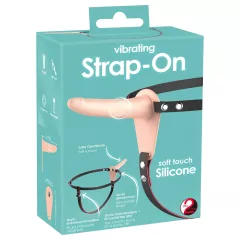   You2Toys - Strap-On - akumulátorový, pripínací vibrátor (telovej farby)