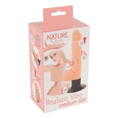   Nature Skin Realistic Vibe M - realistický vibrátor so semenníkmi a prísavkou (telová farba)
