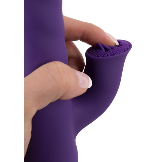 Smile Pearl - nabíjací, rotačný vibrátor s ramienkom na klitoris a posuvom (fialový)