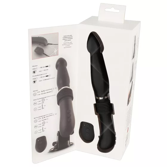 You2Toys - strojný vibrátor na diaľkové ovládanie - čierny - nabíjateľný