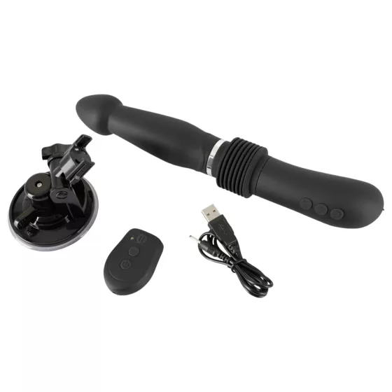 You2Toys - strojný vibrátor na diaľkové ovládanie - čierny - nabíjateľný