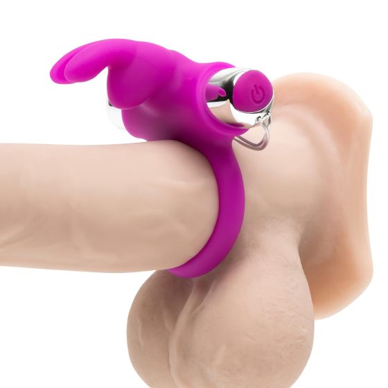 Happyrabbit - akumulátorový, rádiový krúžok na penis (fialovo-strieborný)
