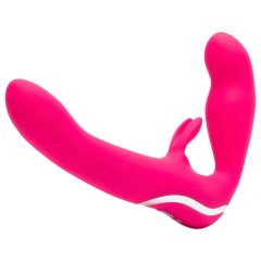   Happyrabbit Bezpopruhový - nasadzovací vibrátor (ružový)