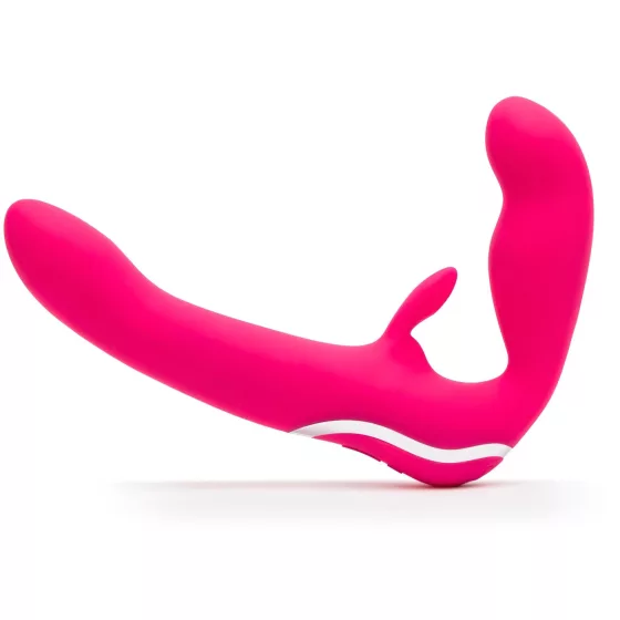 Happyrabbit - vibrátor bez popruhov - pripínací - vibračný - ružový