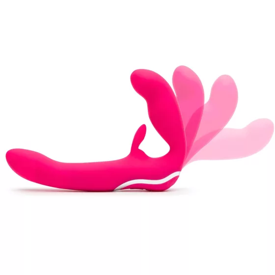 Happyrabbit - vibrátor bez popruhov - pripínací - vibračný - ružový