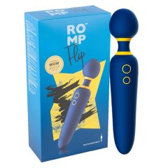   ROMP Flip prútik - nabíjateľný, vodeodolný masážny vibrátor (modrý)