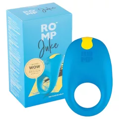   ROMP Juke - vibračný erekčný krúžok - vodotesný - modrý