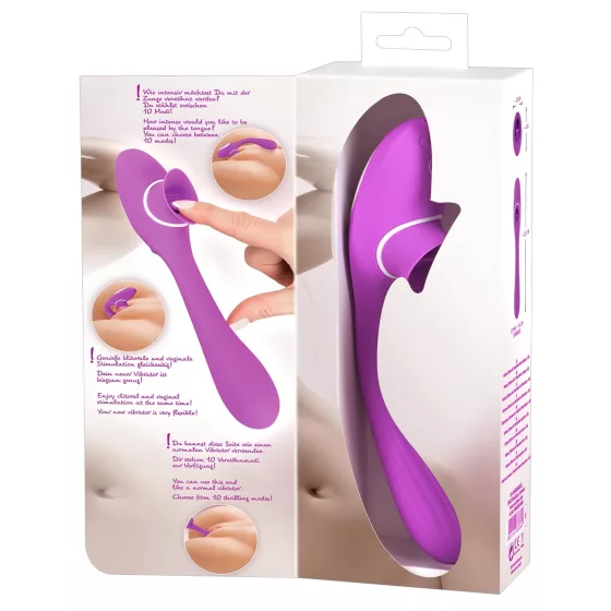 You2Toys - vibrátor s dvoma funkciami - nabíjateľný 2v1 - fialový