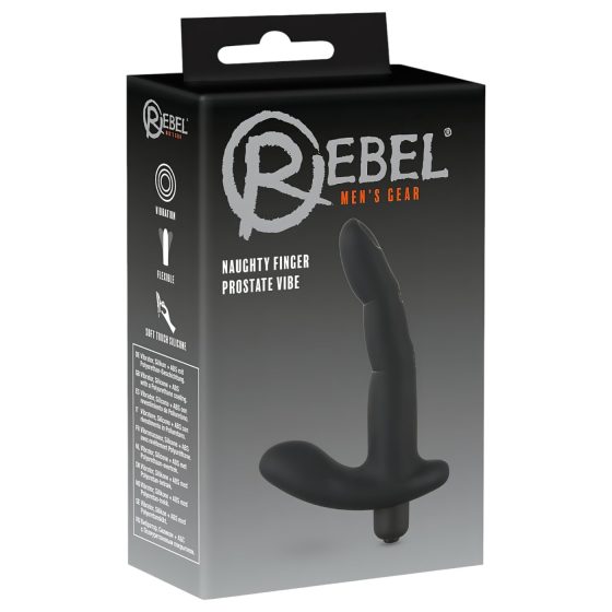 Rebel Naughty Finger - prostatický vibrátor (čierny)