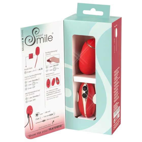 SMILE Love Ball - nabíjacie, bezdrôtové vibračné vajíčko (červené)