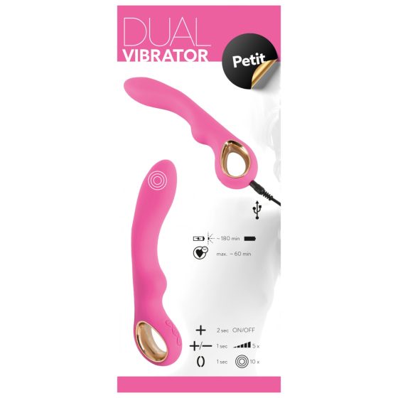 You2Toys - Dual Petit - Nabíjateľný, 2-motorový vibrátor (ružový)