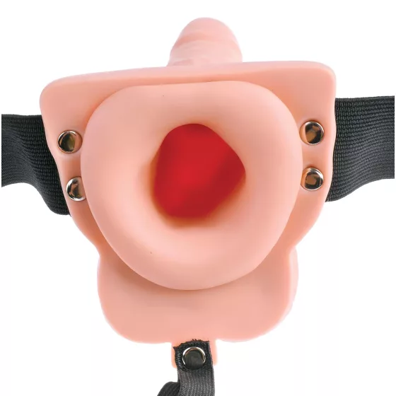 Fetish - Strap-on dutý vibrátor s popruhmi - telová farba