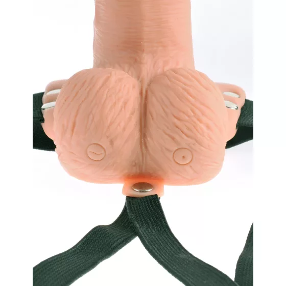 Fetish - Strap-on dutý vibrátor s popruhmi - telová farba