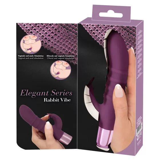 Rabbit Vibe - vibrátor na bod G s dráždiacim ramenom - dobíjací - fialový