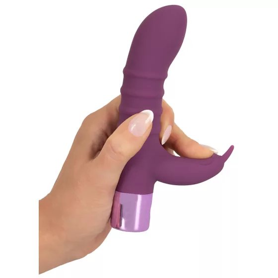 Rabbit Vibe - vibrátor na bod G s dráždiacim ramenom - dobíjací - fialový