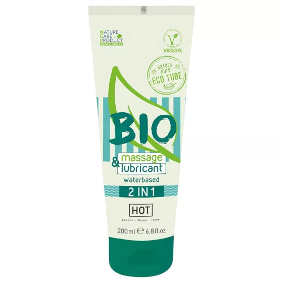 HOT Bio 2IN1 - lubrikant a masážny gél na vodnej báze - 200 ml