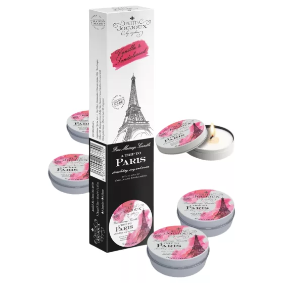 Petits Joujoux Paris - masážna sviečka - vanilka santalové drevo - 5x43ml