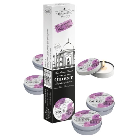 Petits Joujoux - masážna sviečka - granátové jablko-biely korenie (5x43ml)