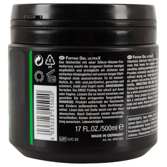 EROS - fisting lubrikant gél - extra klzký - 500ml