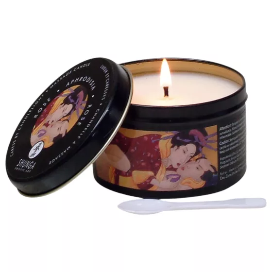 Shunga - masážna sviečka - afrodiziakum - ruža - 170 ml