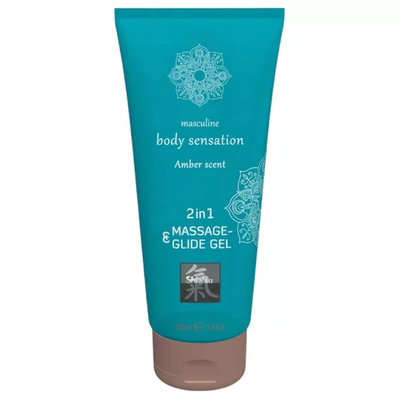 HOT - Shiatsu 2v1 Amber Scent - masážny lubrikant - amber (200 ml)
