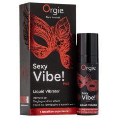   Orgie Sexy Vibe HOT - jahodový, hrejivý tekutý vibrátor (15ml)