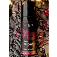   Orgie Sexy Vibe HOT - jahodový ohrievací tekutý vibrátor (15ml)