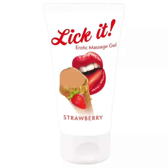 Lick it! - jedlý lubrikant 2v1 - jahoda - 50ml