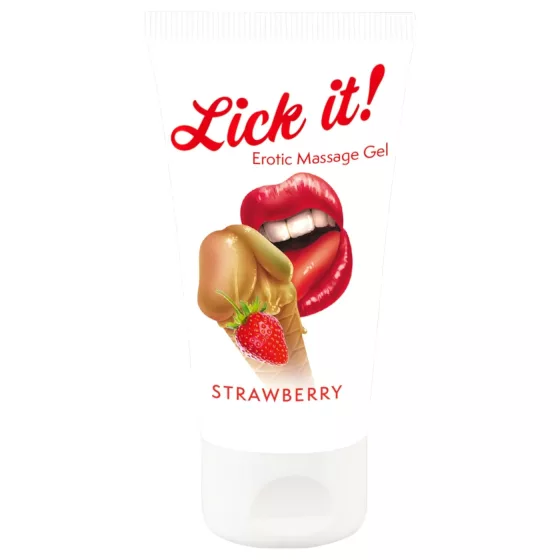 Lick it! - jedlý lubrikant 2v1 - jahoda - 50ml