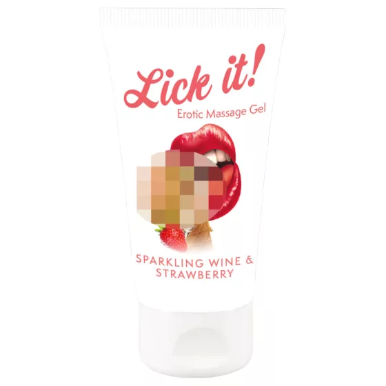 Lick it! - jedlý lubrikant 2v1 - jahoda-šampanské - 50 ml